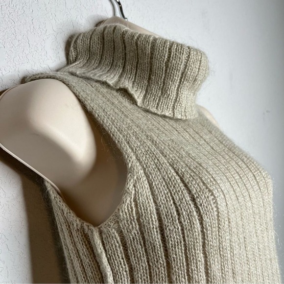 J.‎ Crew Women Turtleneck Sweater Small Mohair Wool Ribbed Sleeveless Academia - Picture 5 of 7